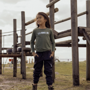 Kids Olive Speckle Long Sleeve Tee