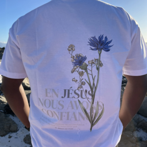 Unisex White Tee Floral